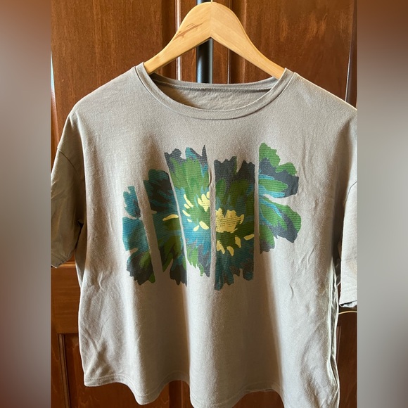 Yohji Yamamoto Shirt Soft Cotton Jersey Wild Flower Print One Size - Picture 2 of 13